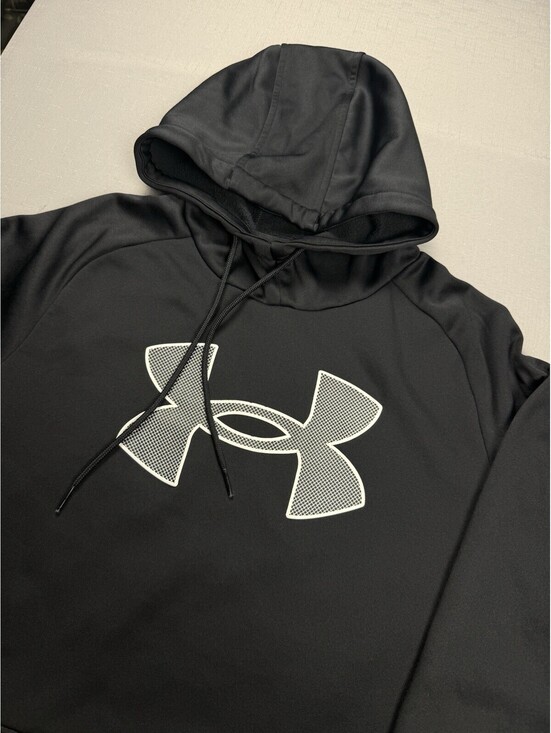 Under Armour Other - Under Armour Men’s M Loose Black Pullover Hoodie Big Logo Fleece Athletic